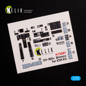 KELIK K72081 OV-10D+ &amp;quot;Bronco&amp;quot; interior 3D decals for ICM kit 1/72 – image 3