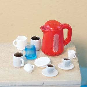 Point of no Return 3524056 Electric kettle with stand, four mugs, four sets of cup and saucer, set made of transparent resin 1/35 – image 2