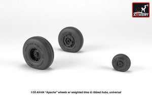Armory Models AW35305 AH-64 Apache wheels w/ weighted tires, ribbed hubs 1/35 – obrázek 3