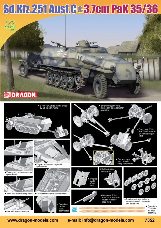 Dragon 7352 SdKfz.251, Ausf.C w.Pak35/36 (1/72) – Bild 2