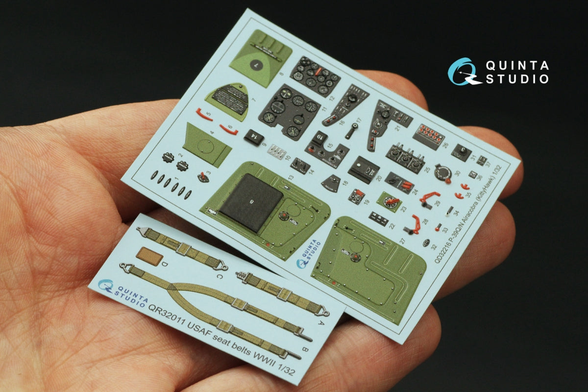 Quinta Studio QD32216 P-39Q/N Airacobra 3D-Printed colored Interior on decal paper (KittyHawk) 1/32 – imagen 5