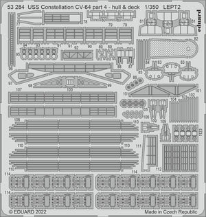 Eduard 53284 USS Constellation CV-64 part 4 - hull &amp;amp; deck TRUMPETER 1/350