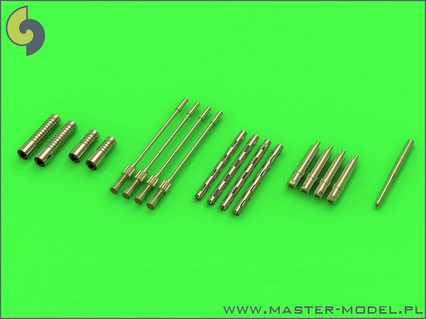 Master AM-32-083 De Havilland Mosquito NF Mk.II / FB Mk.VI - Pitot Tube and Weapon Set (Browning .303 MGs and Hispano 20mm Tips) - Fits Tamiya Model