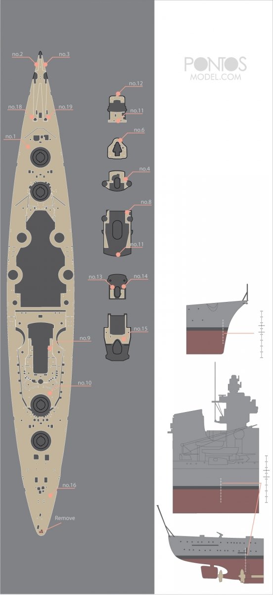 Pontos 35013WD1 DKM Bismarck Wooden Deck set 1/350 – immagine 3
