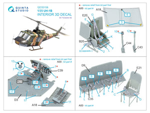 Quinta Studio QD35158 UH-1B 3D-Printed &amp;amp; coloured Interior on decal paper (Trumpeter) 1/35 – zdjęcie 2