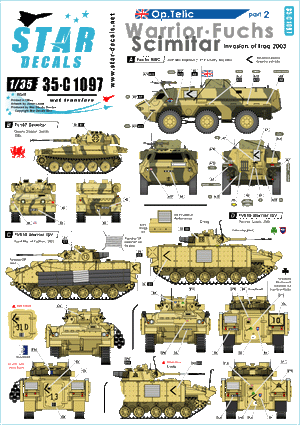 Star Decals 35-C1097 Pack. Telic 2 1/35