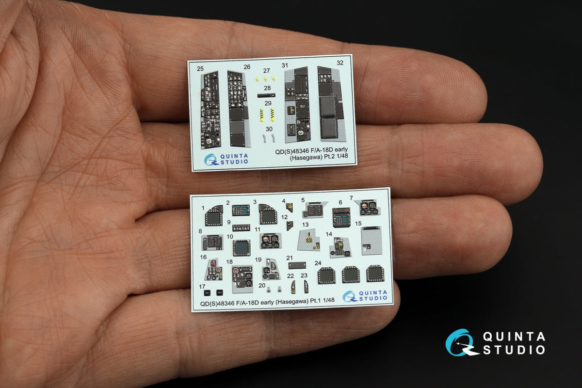 Quinta Studio QDS-48346 FA-18D early 3D-Printed &amp;amp; colored Interior on decal paper (Hasegawa) (small version) 1/48 – Bild 11