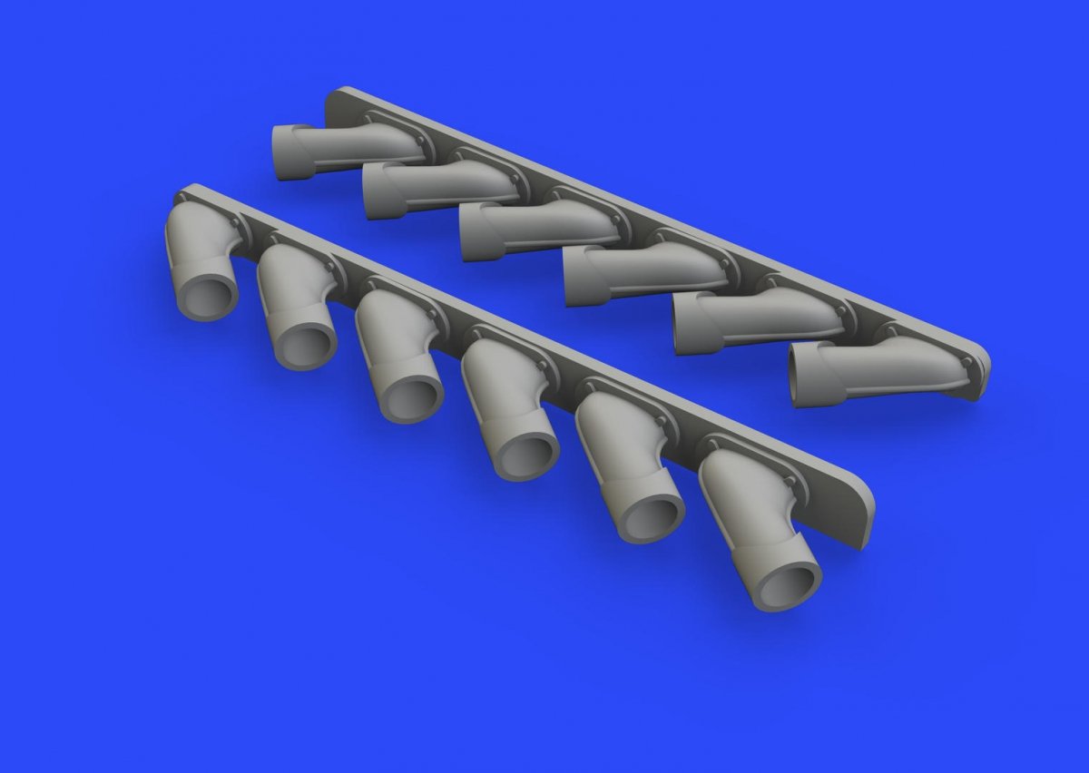 Eduard 648470 Spitfire Mk. XIV exhaust stacks 1/48 AIRFIX – obrázek 2