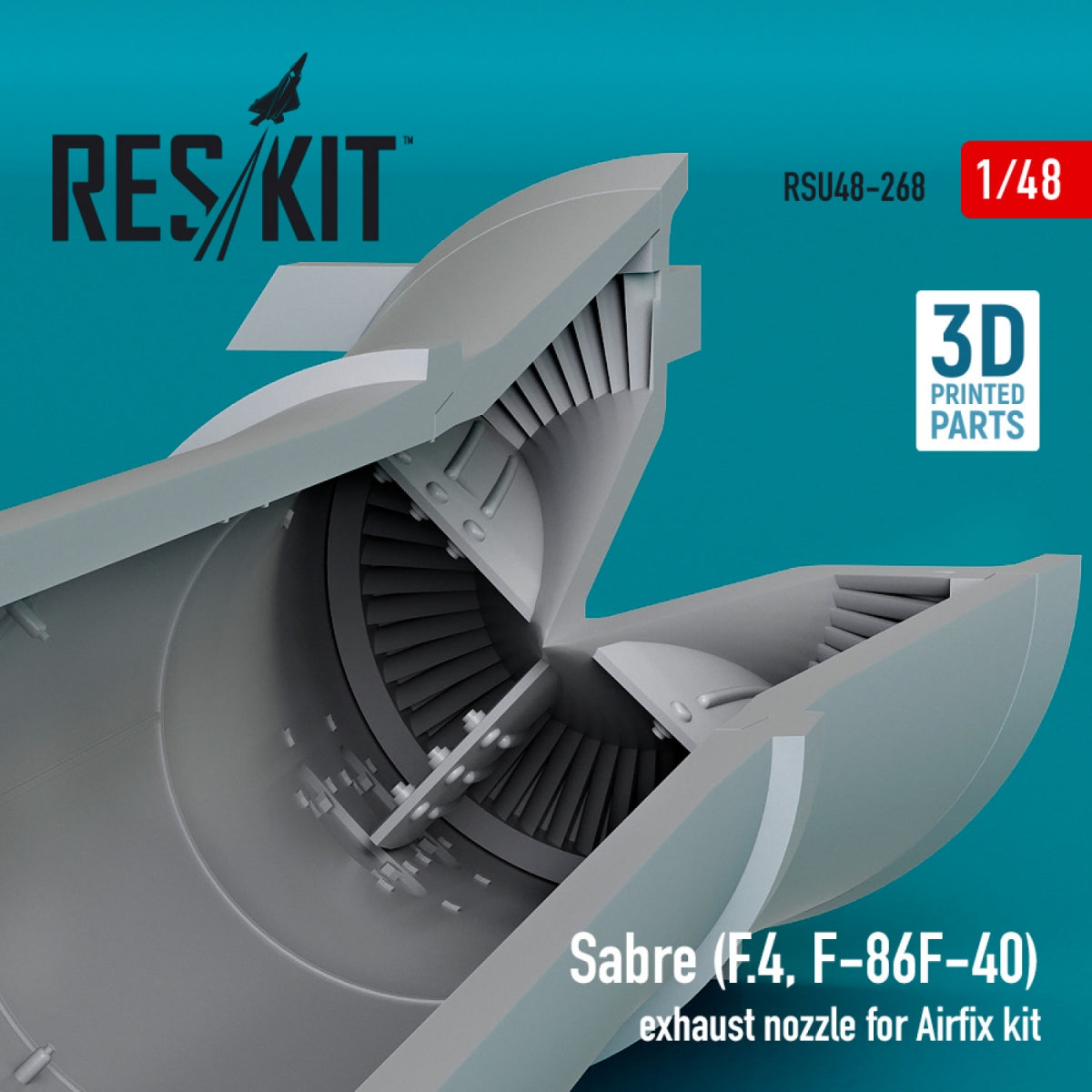 RESKIT RSU48-0268 Saber (F.4, F-86,F-40) exhaust nozzle for Airfix kit (3D Printed) 1/48 – Bild 3
