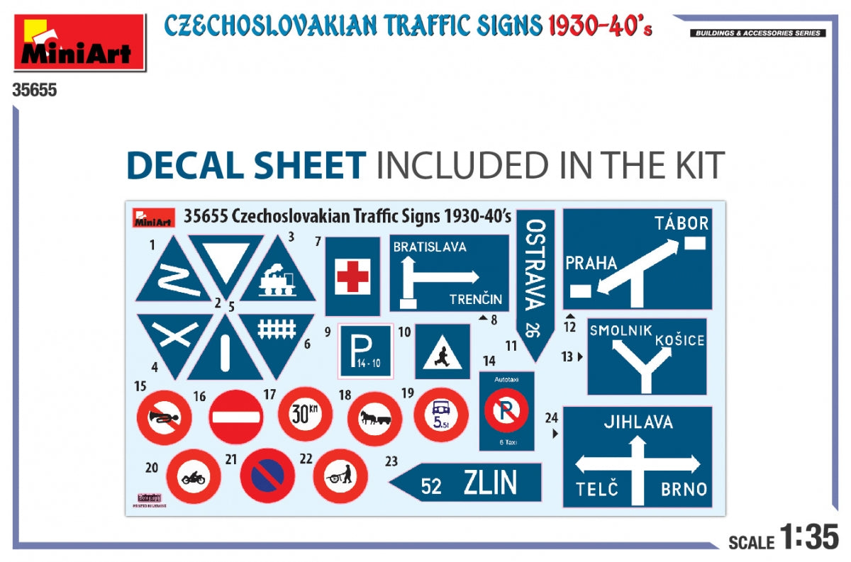 Miniart 35655 CZECHOSLOVAKIAN TRAFFIC SIGNS 1930-40&amp;#39;s 1/35 – obrázek 2