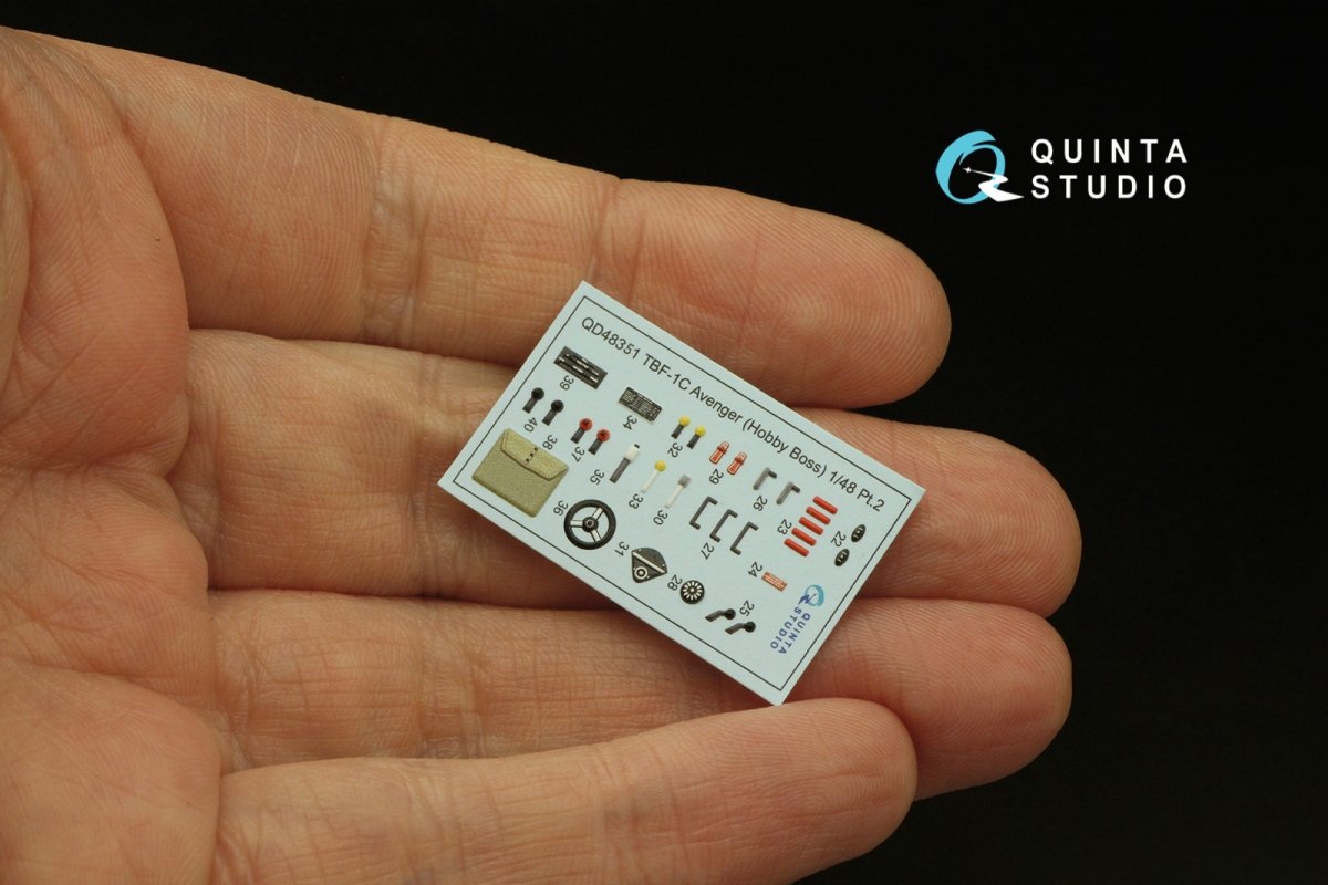 Quinta Studio QD48351 TBF-1C 3D-Printed &amp;amp; colored Interior on decal paper (Hobby Boss) 1/48 – obrázek 5