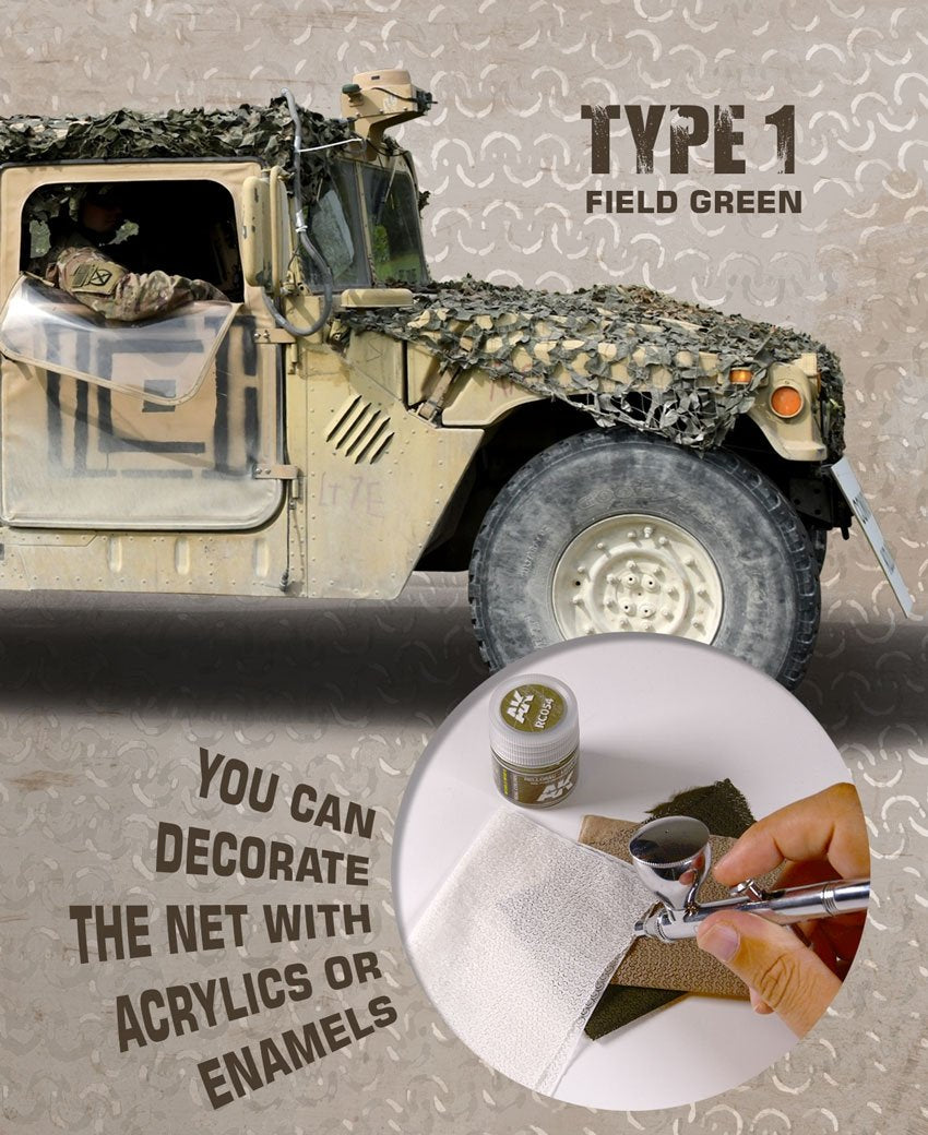 AK Interactive AK8066 CAMOUFLAGE NET FIELD GREEN TYPE 1 – image 2