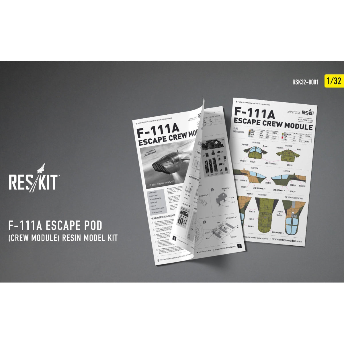 RESKIT RSK32-0001 F-111A Escape Pod (Crew Module) resin model kit 1/32