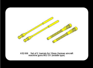 Aber A32006 Set of 2 barrels for German 13mm aircraft machine guns MG 131 (middle type) 1/32 – image 6