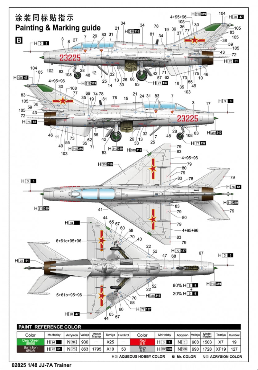 Trumpeter 02825 JJ-7A Trainer 1/48 – image 6