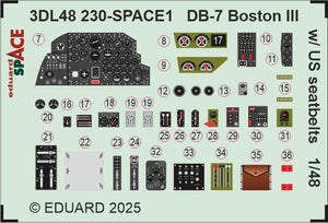 Eduard 3DL48230 DB-7 Boston III w/ US seatbelts SPACE HK Models 1/48 – image 3