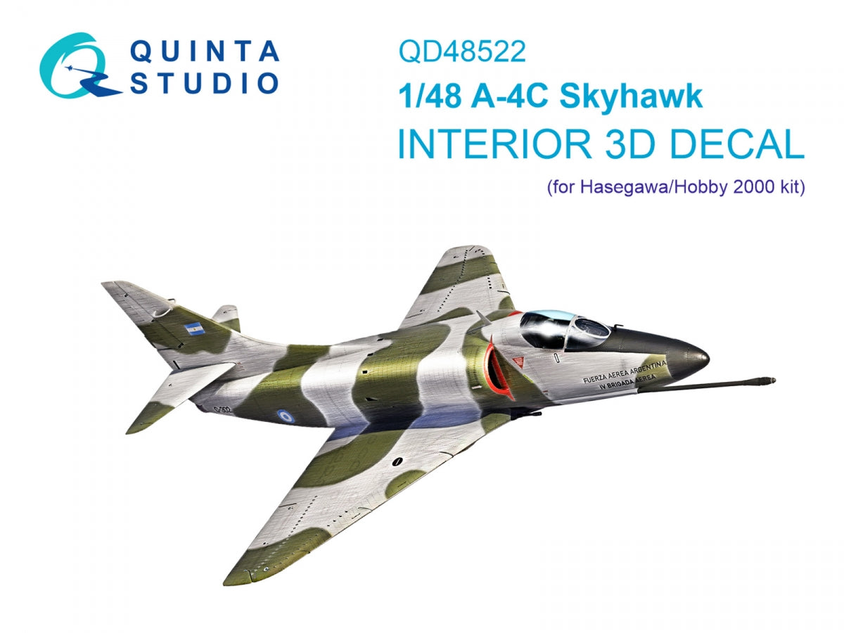 Intérieur imprimé en 3D et coloré sur papier décalcomanie Quinta Studio QD48522 A-4C (Hasegawa/Hobby2000) 1/48