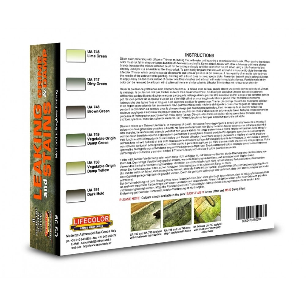 Lifecolor CS39 Acrylic paint set Damp and Grime 6x22ml – image 2