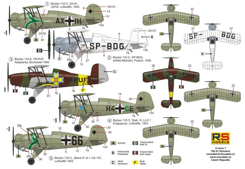 RS Models 92270 Bücker 133 A/C &amp;quot;Jungmeister&amp;quot; 1/72 – obrázek 2