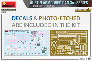 MiniArt 39012 AUSTIN ARMORED CAR 3rd SERIES: FREIKORPS SERVICE. INTERIOR KIT 1/35 – obrázek 2