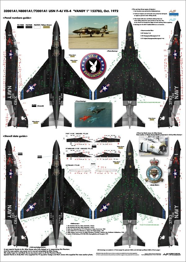 HobbyDecal AL48001V1 F-4J VX-4 Vandy1 Black Bunny October 1972 1/48 – obrázek 2