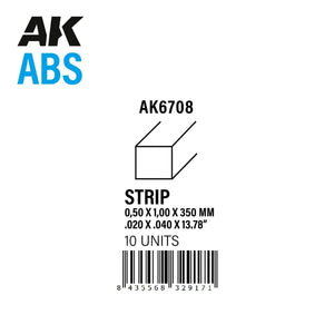 AK Interactive AK6708 STRIPS 0.50 X 1.00 X 350MM – ABS STRIP – 10 UNITS PER BAG – image 2