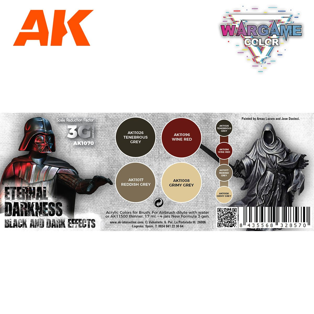 AK Interactive AK1070 WARGAME COLOR SET. ETERNAL DARKNESS. 4x17 ml – immagine 2