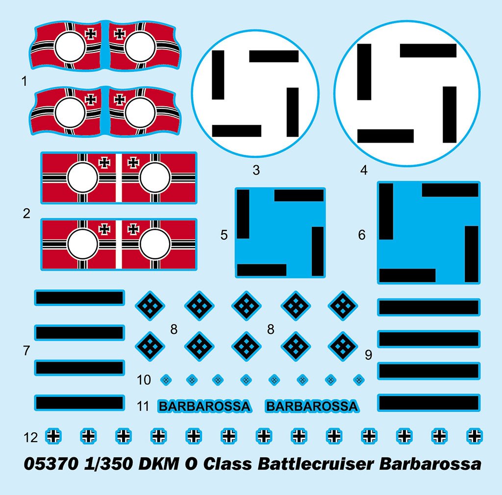 Trumpeter 05370 DKM O Class Battlecruiser Barbarossa 1/350 – obrázek 4