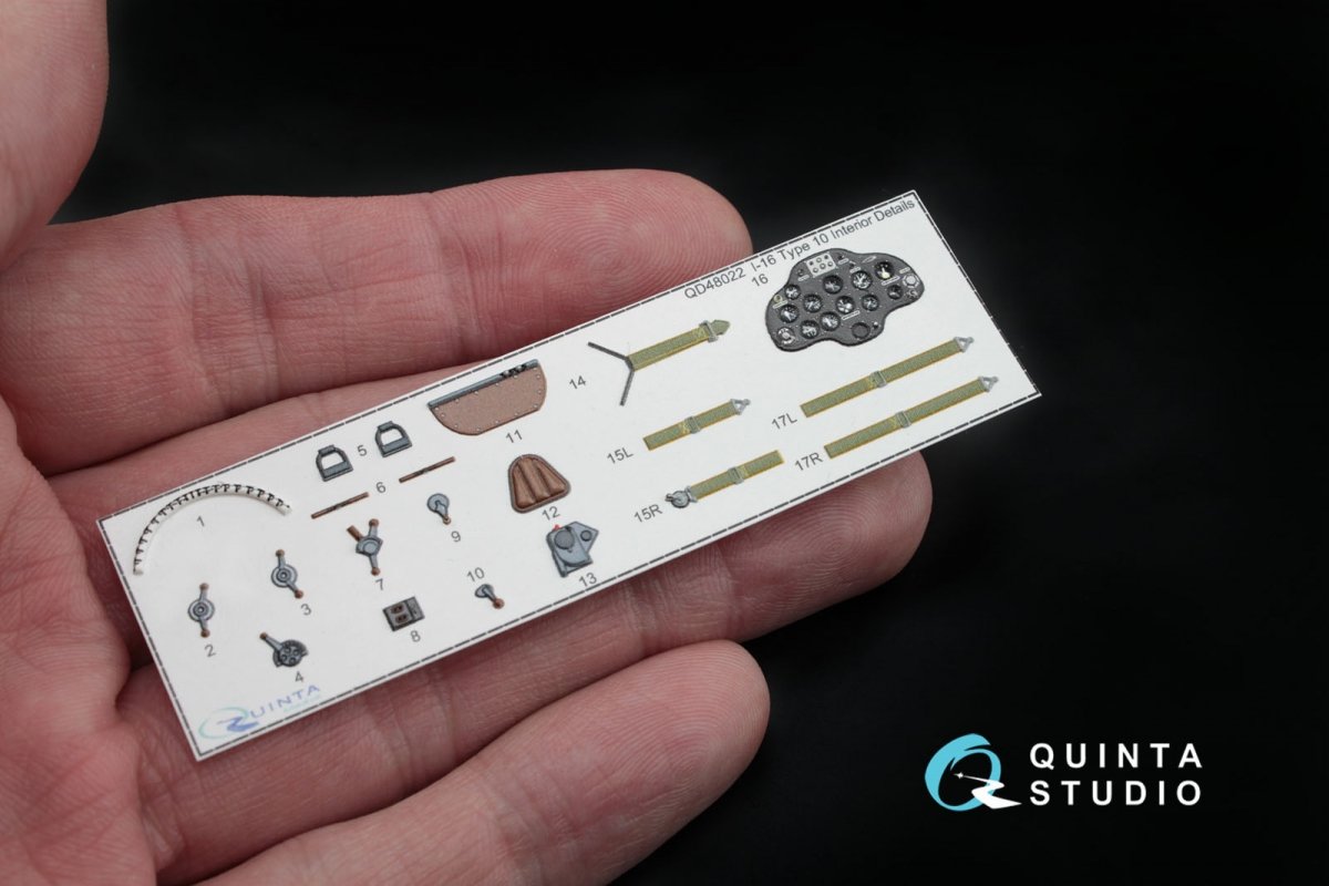 Quinta Studio QD48021 I-16 type 5 3D-Printed &amp;amp; colored Interior on decal paper 1/48 – Bild 5