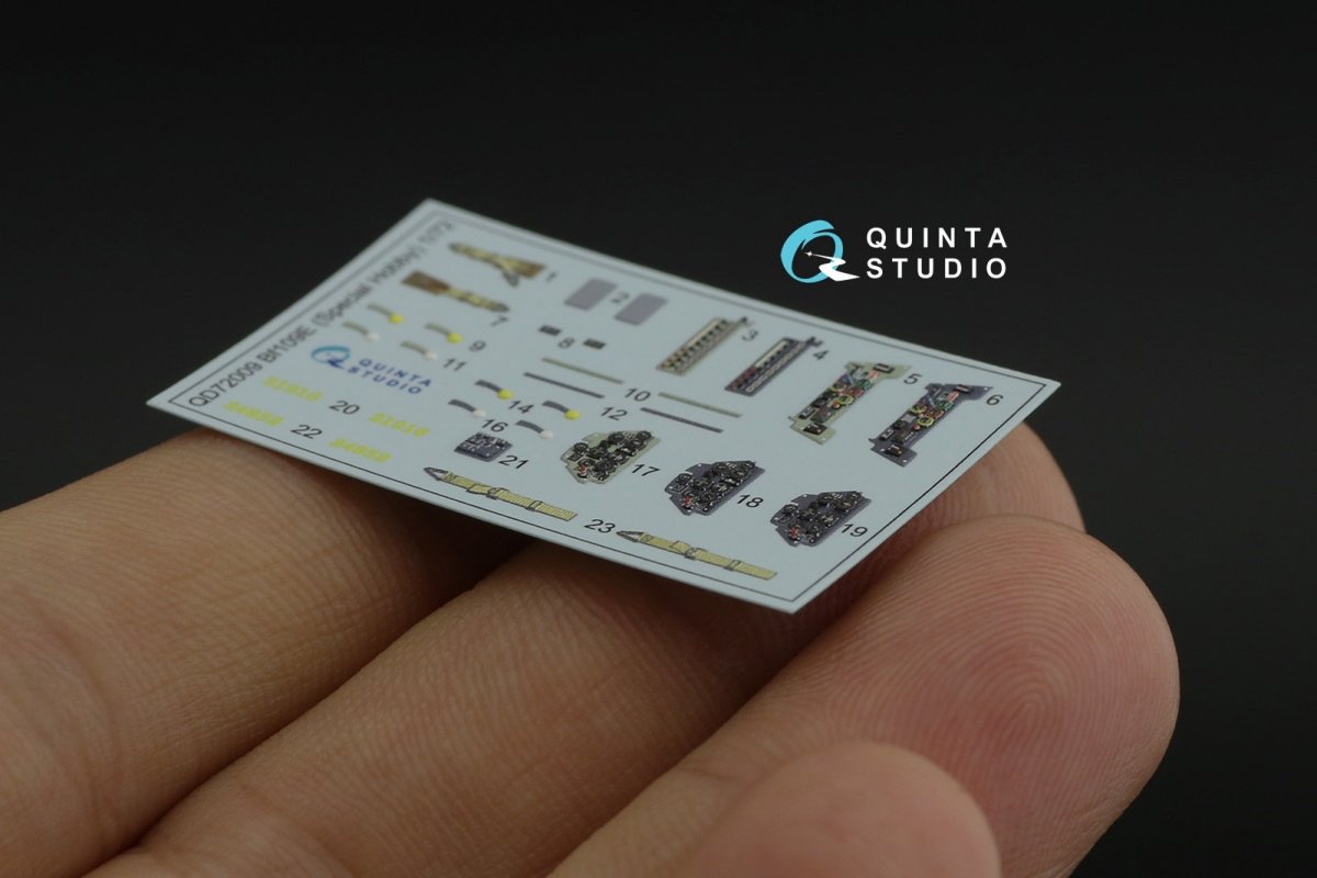 Quinta Studio QD72009 Bf 109E 3D-Printed &amp;amp; colored Interior on decal paper (Special Hobby) 1/72 – Bild 5