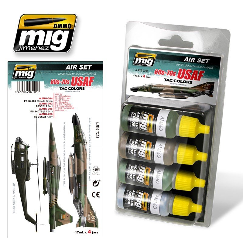 Munitions de Mig Jimenez 7205 60S-70S Couleurs tactiques de l'USAF (ÉGALEMENT DE L'ÉPOQUE DU VIETNAM)