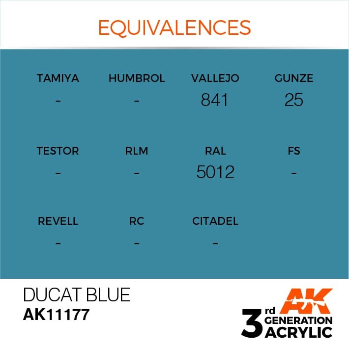 AK Interactive AK11177 DUCAT BLUE – STANDARD 17ml – immagine 3