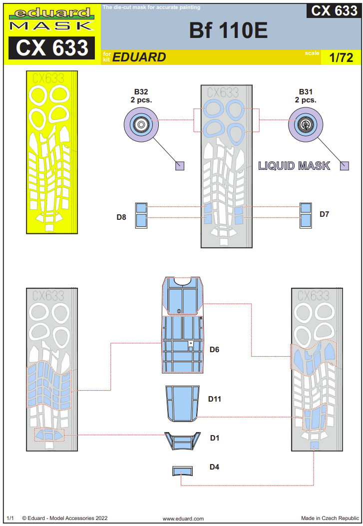 Eduard CX633 Bf 110E EDUARD 1/72 – immagine 2