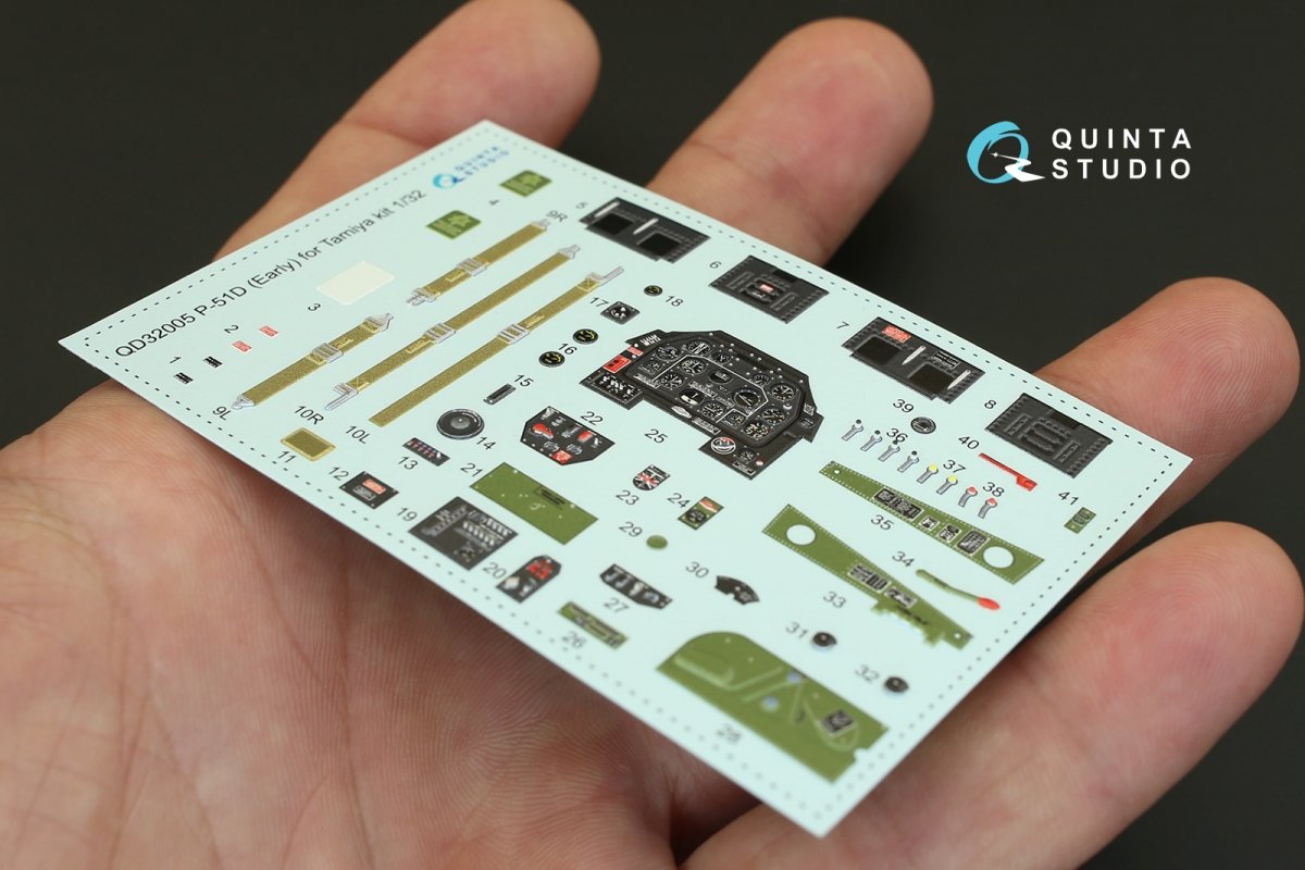 Quinta Studio QD32005 P-51D (Early) 3D-Printed &amp;amp; colored Interior on decal paper (for Tamiya kit) 1/32 – obrázek 4