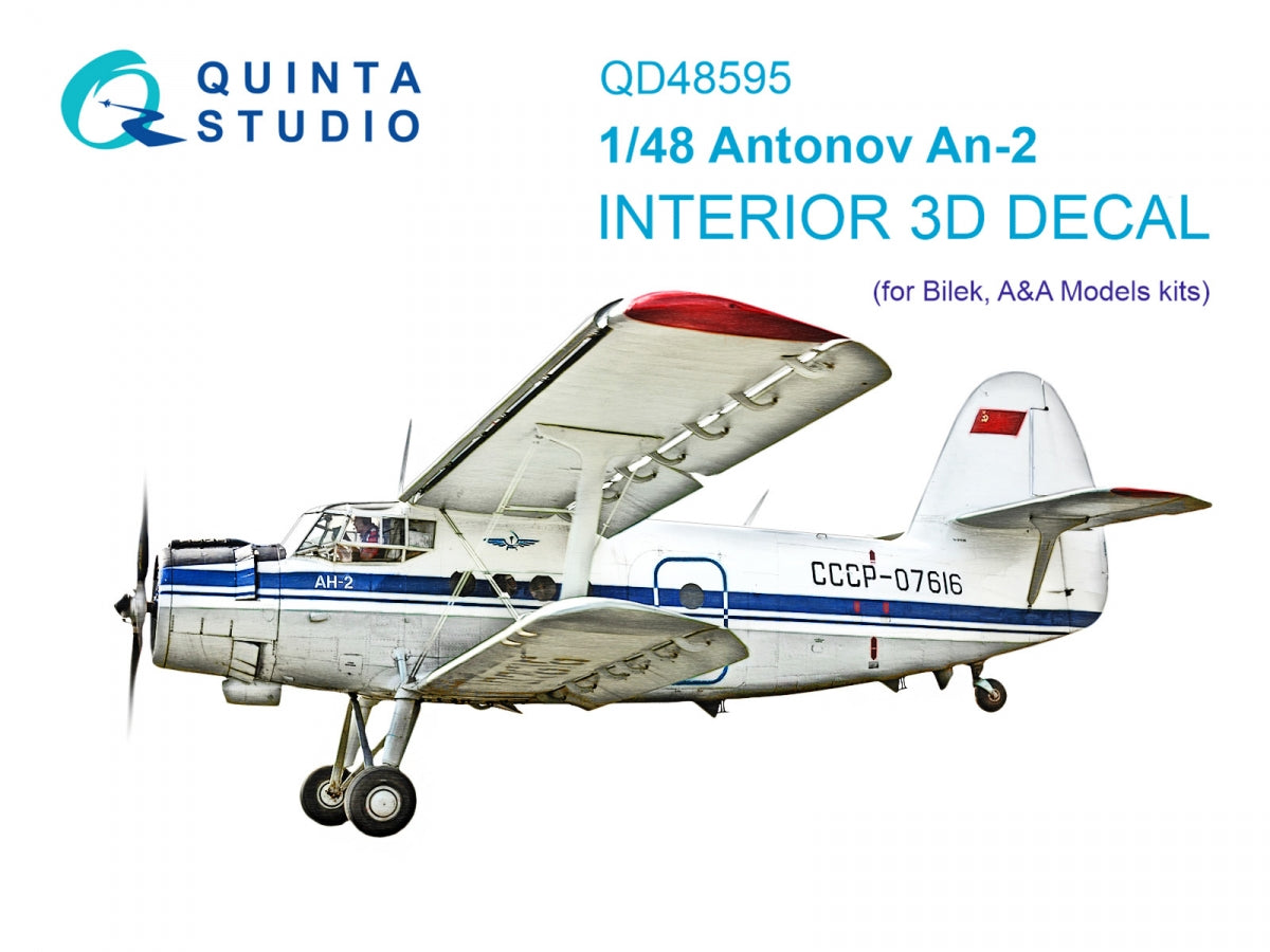 Quinta Studio QD48595 Antonov An-2 Colt 3D-Printed &amp;amp; colored Interior on decal paper (Bilek) 1/48