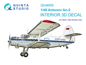 Quinta Studio QD48595 Antonov An-2 Colt 3D-Printed &amp;amp; colored Interior on decal paper (Bilek) 1/48