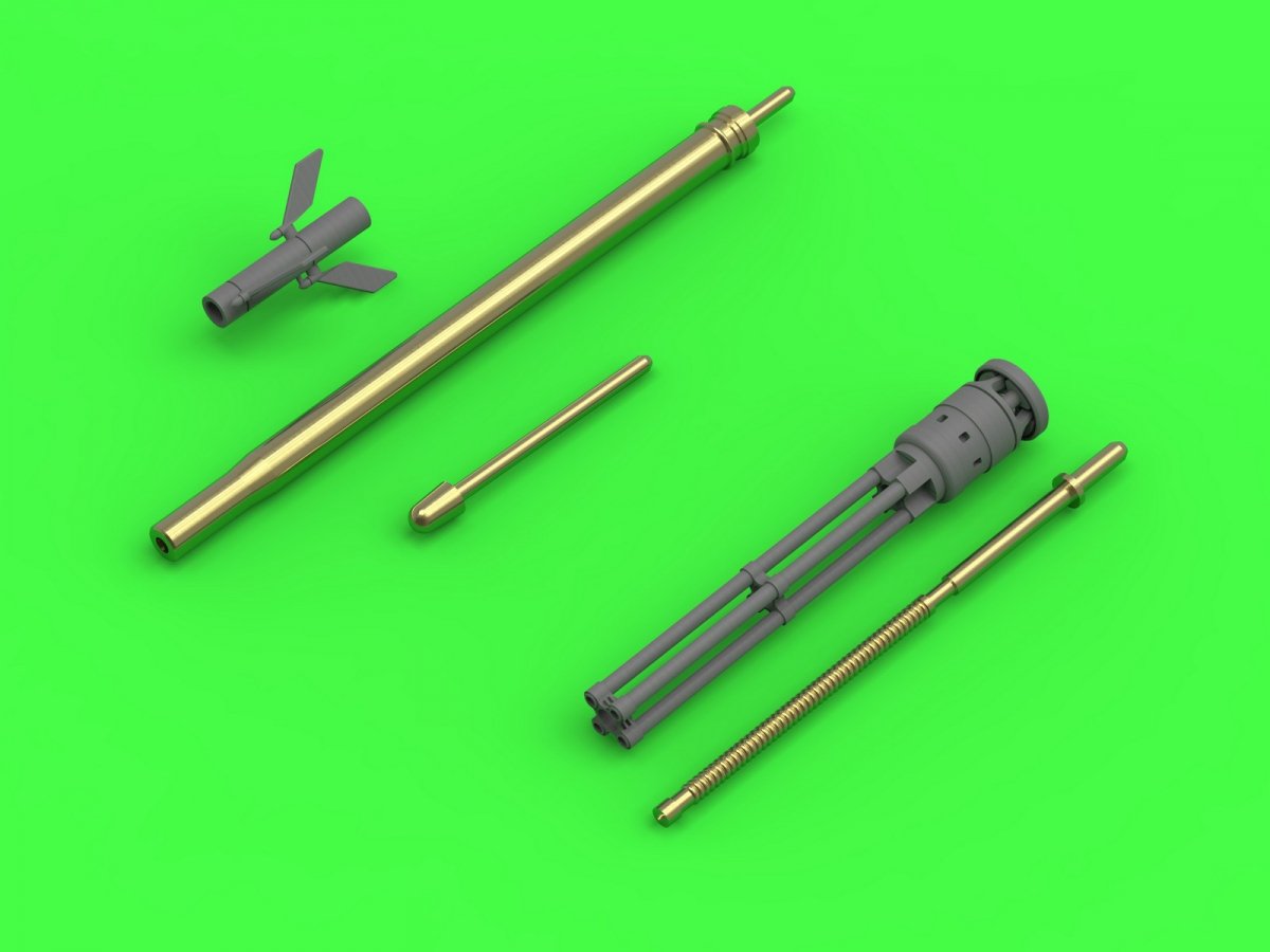 Master AM-48-126 Mi-24 (Hind D/E) - JakB-12.7 machine gun barrel and DUAS probe (metal and resin parts) 1/48 – image 2