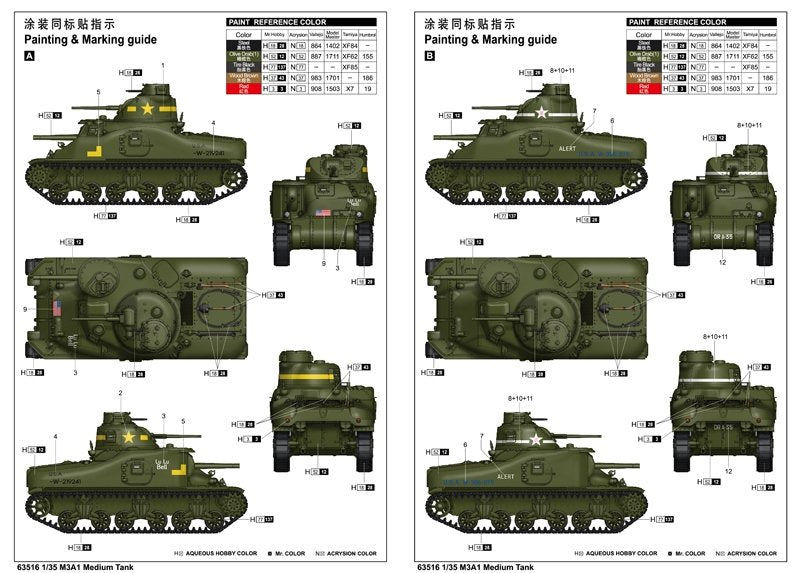 I Love Kit 63516 M3A1 Medium Tank 1/35 – obrázek 3