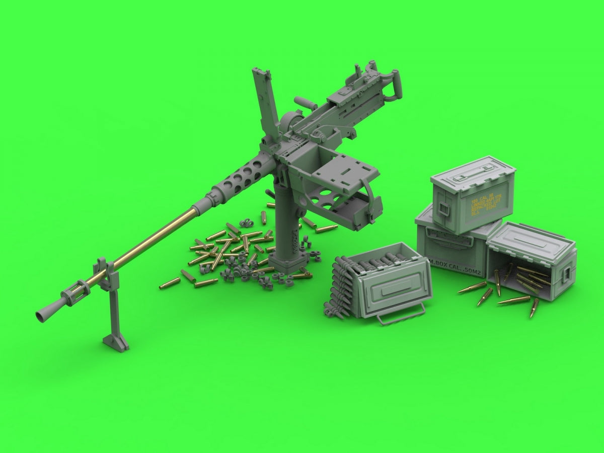 Master GM-35-063 Browning M2HB .50 cal (12.7mm) - machine gun with tank mount - WWII period (early M23 cradle with early ammo rack) 1/35