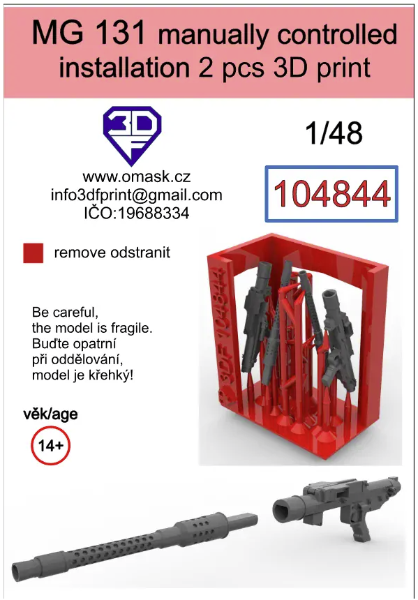 Omask 104844 MG 131 manually controlled installation 1/48 – obrázek 2