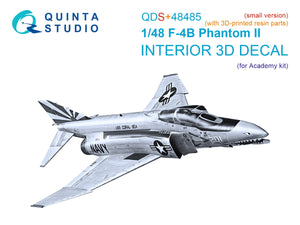 Quinta Studio QDS+48485 F-4B Phantom II 3D-Printed &amp;amp; colored Interior on decal paper (Academy) (Small version) (with 3D-printed resin parts) 1/48