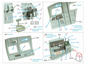 Quinta Studio QD32236 Boeing B-17E/F Navigator, bombardier, waist and tail gunners compartments. 3D-Printed colored Interior (HK models) 1/32 – obrázek 11