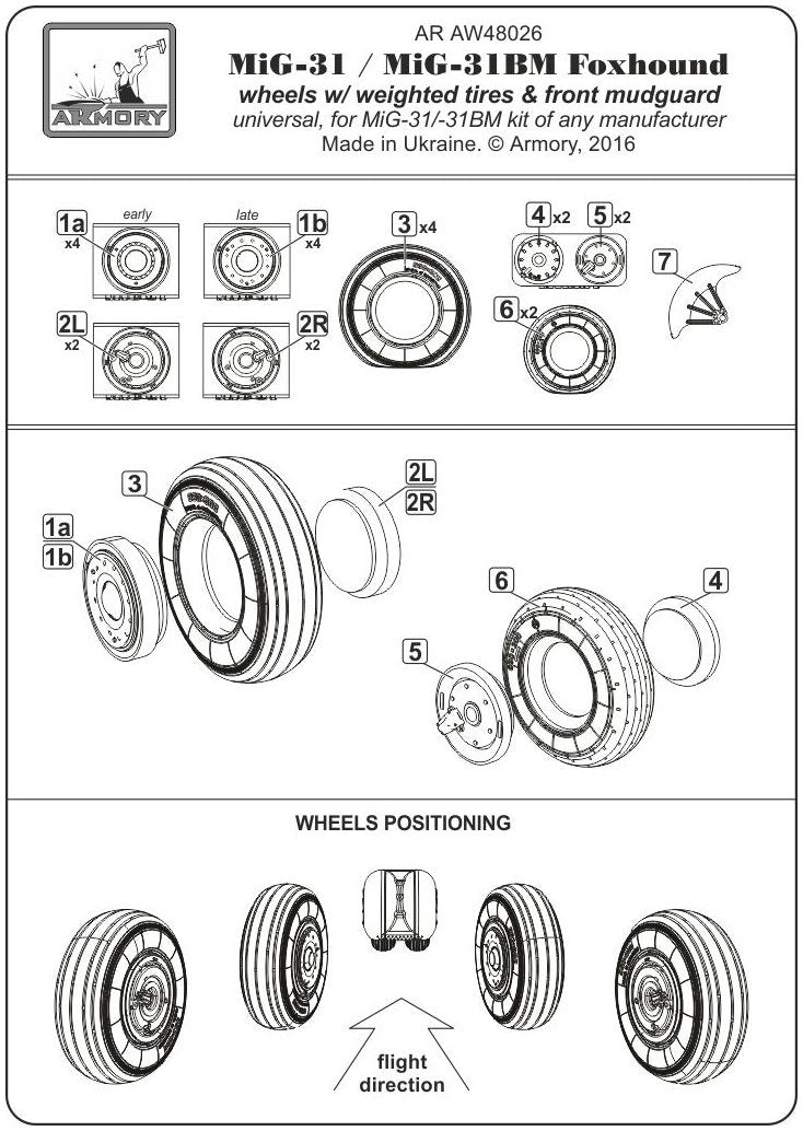 Armory Models AW48026 Mikoyan MiG-31 Foxhound wheels w/ weighted tires 1/48 – image 6