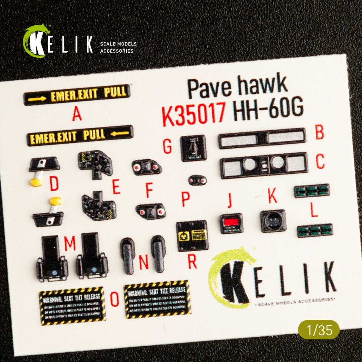 KELIK K35017 HH-60G PAVE HAWK INTERIOR 3D DECALS FOR KITTY HAWK KIT 1/35 – Bild 2