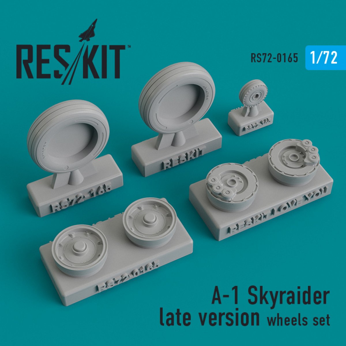 RESKIT RS72-0165 A-1 "SKYRAIDER" (LATE VERSION) WHEELS SET 1/72