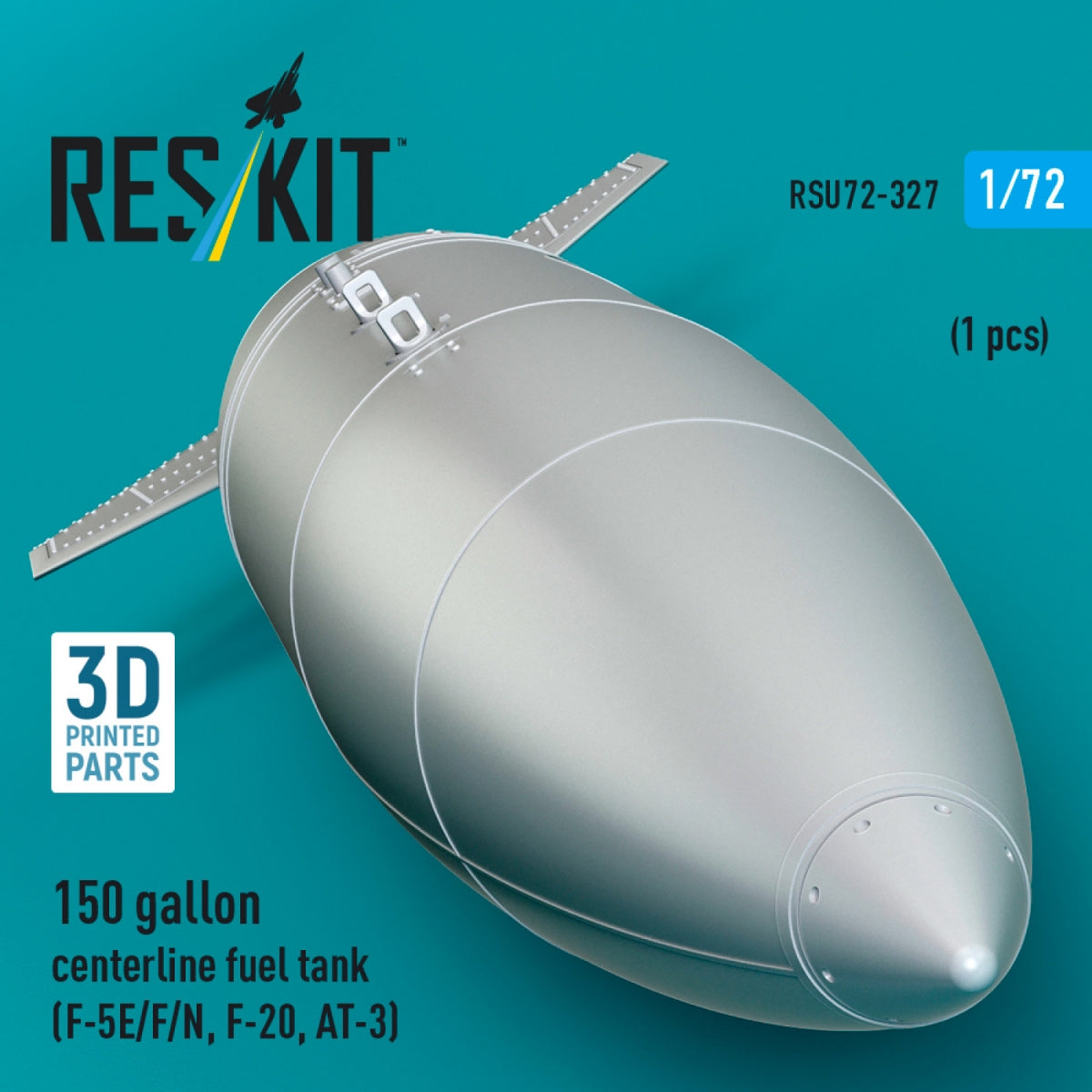 RESKIT RSU72-0327 150 gallon centerline fuel tank (F-5E/F/N, F-20, AT-3) (1 pcs) (3D Printed) 1/72