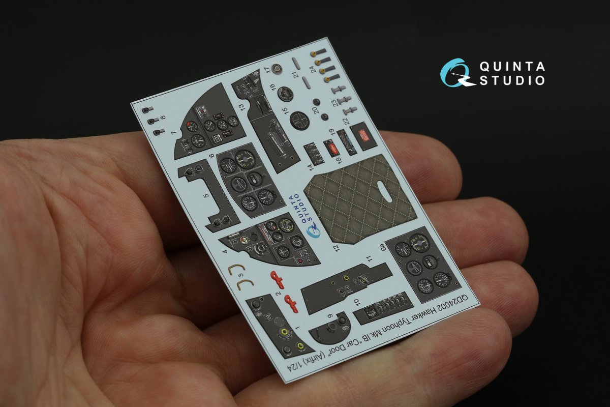 Quinta Studio QD24002 Hawker Typhoon (Car Door) 3D-Printed &amp;amp; colored Interior on decal paper (Airfix) 1/24 – Bild 9