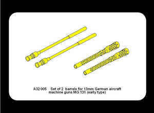 Aber A32005 Ensemble de 2 canons pour mitrailleuses d&amp;#39;avion allemandes MG 131 de 13 mm (type ancien) (1/32) – image 7