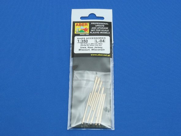 Aber 350L-04 Set of 9pcs 406mm barrels for US ship: Iowa, New Jersey, Missouri, Wisconsin (1/350) – image 5