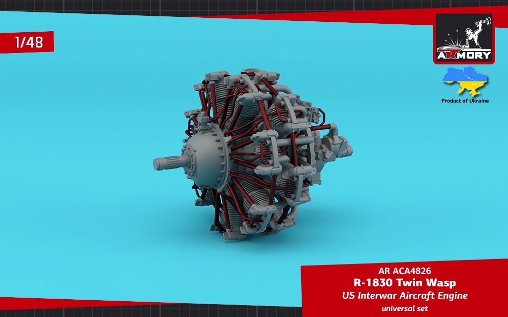 Armory Models ACA4826 R-1830 Twin Wasp US Inter-War &amp; WWII aircraft engine 1/48